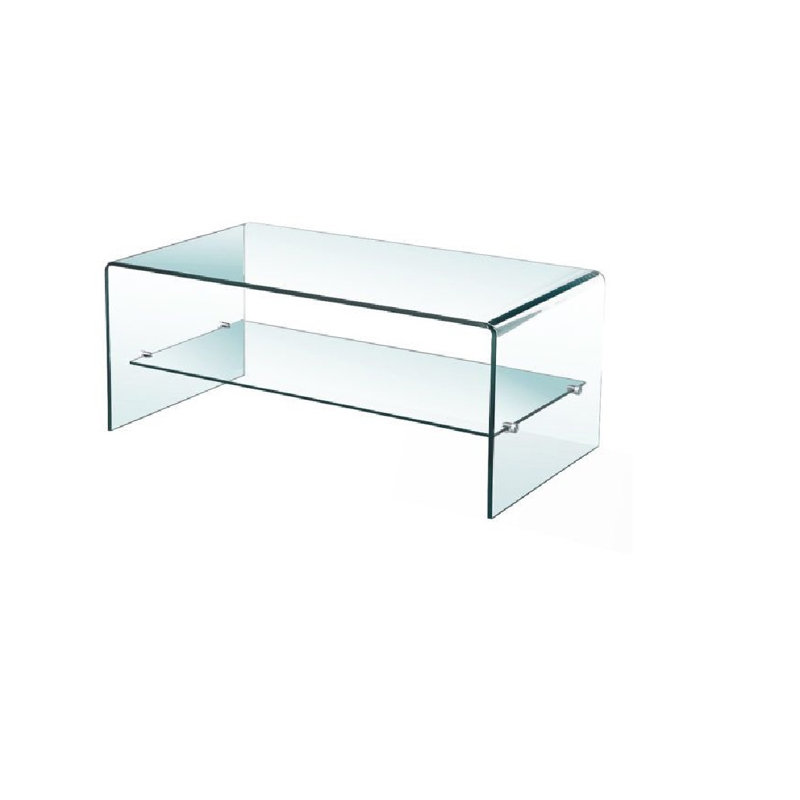 Ludo Glass Coffee Table, 14" H x 43" L x 22" W