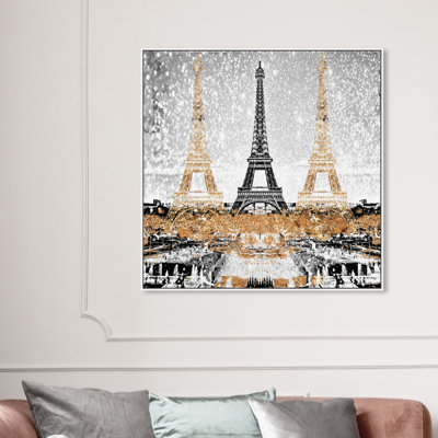 Triple Paris or - Impression sur toile