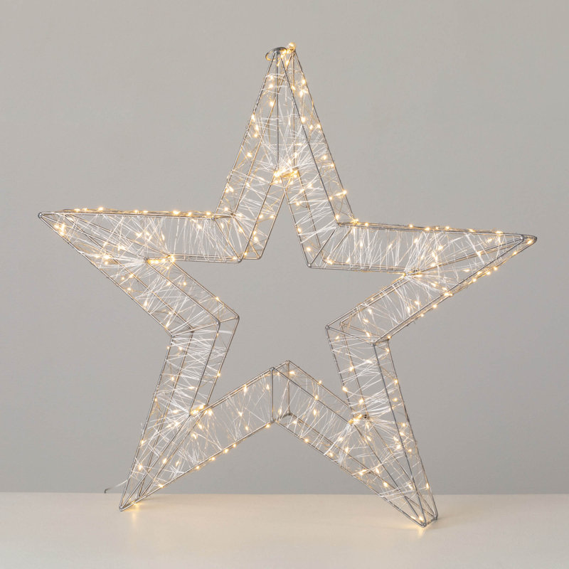 Grande étoile de Noël argentée 32 po