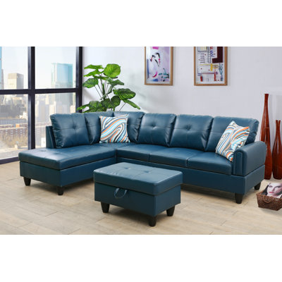 Milk tea Latte L shaped Upholstered Sectional Right Hand Facing Sofa