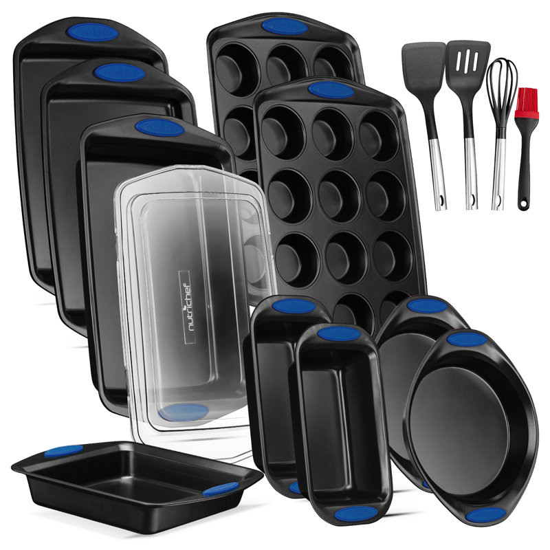 NutriChef 15 Piece Non-Stick Steel Bakeware Set