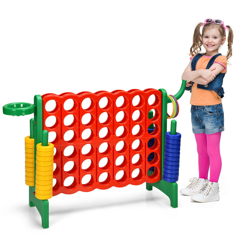 Ensemble de jeu géant pliable en plastique Gymax 4-to-Score, Vert/rouge