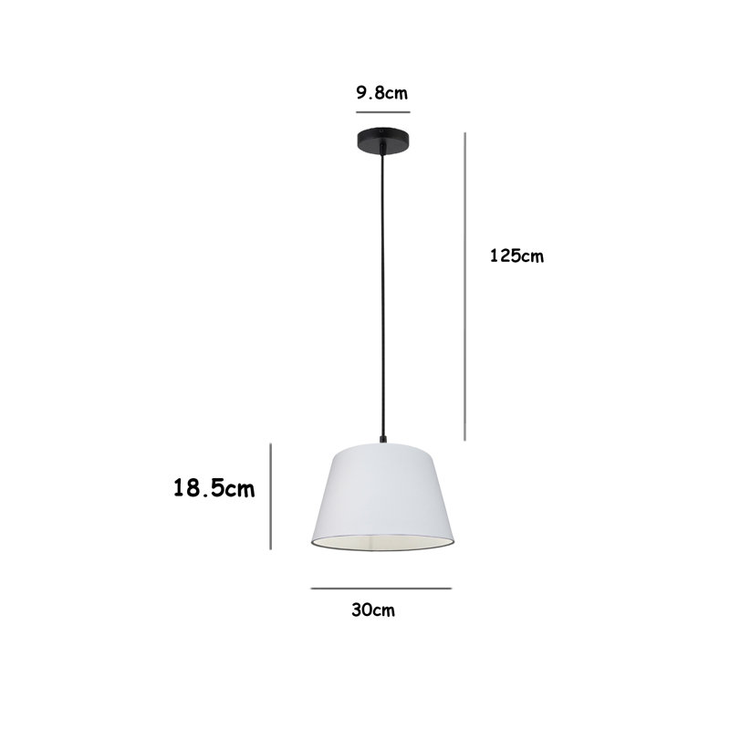 Cotton Empire Lamp Shade ( Clip On ), White, H19 x W30 x D30cm