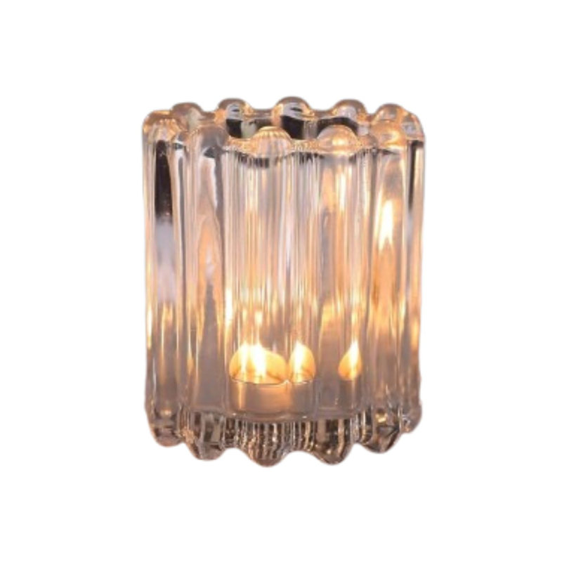 6 porte-bougies votives en verre transparent