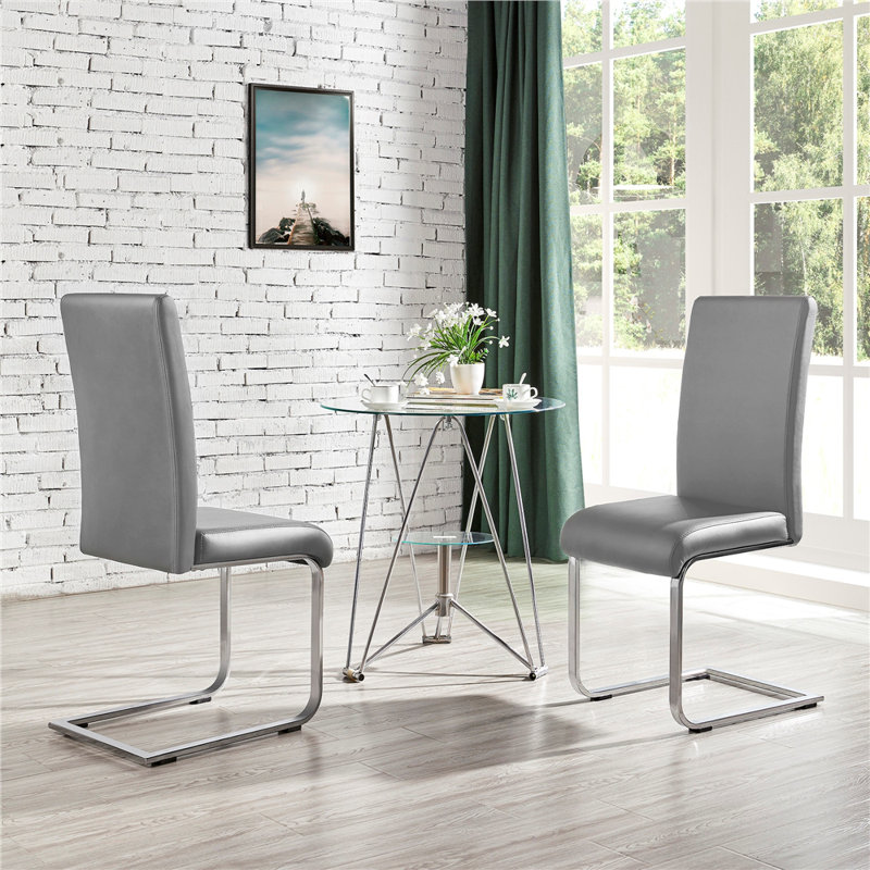  Upholstered Dining Chair, Light Grey