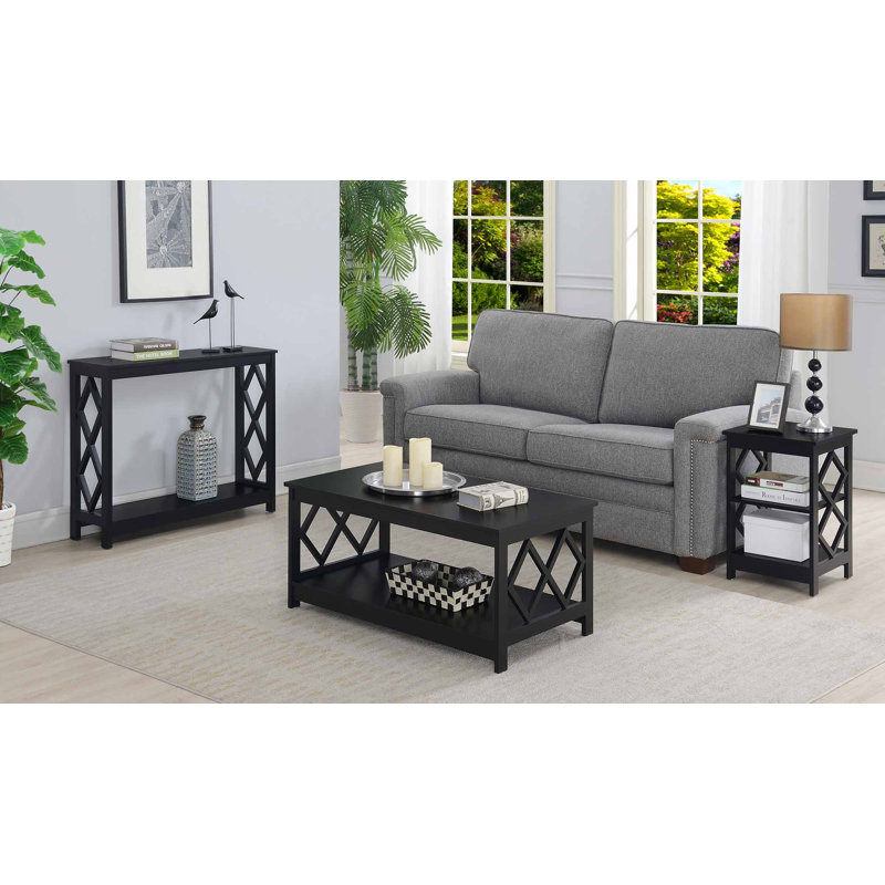 Table basse 39,5 "avec tablette Dimson, Noir