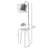 Luro Stylish Floor Lamp with Wooden Table & Metal Body, Walnut & Grey Finish, 63.0 inches Tall | Table Dimensions: 14.6 x 14.6 inches | E27 Socket, Max 60W | On/Off Switch on Cable | Modern Design for Living Room & Bedroom