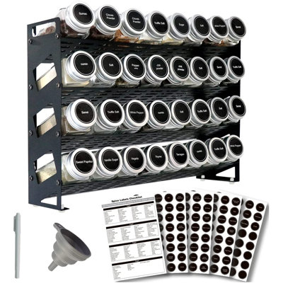 Freestanding Spice Jar & Rack Set