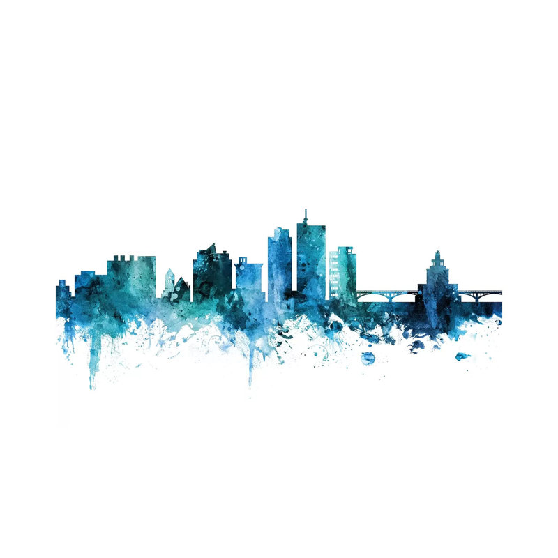 Cedar, Rapids Iowa Skyline by Michael Tompsett - Wrapped Canvas Gallery-Wrapped Canvas Giclée, 152.5 cm H x 101.5 cm W