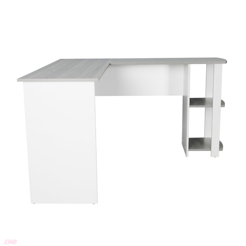 Techni Mobili Modern L-Shaped Desk With Side Shelves