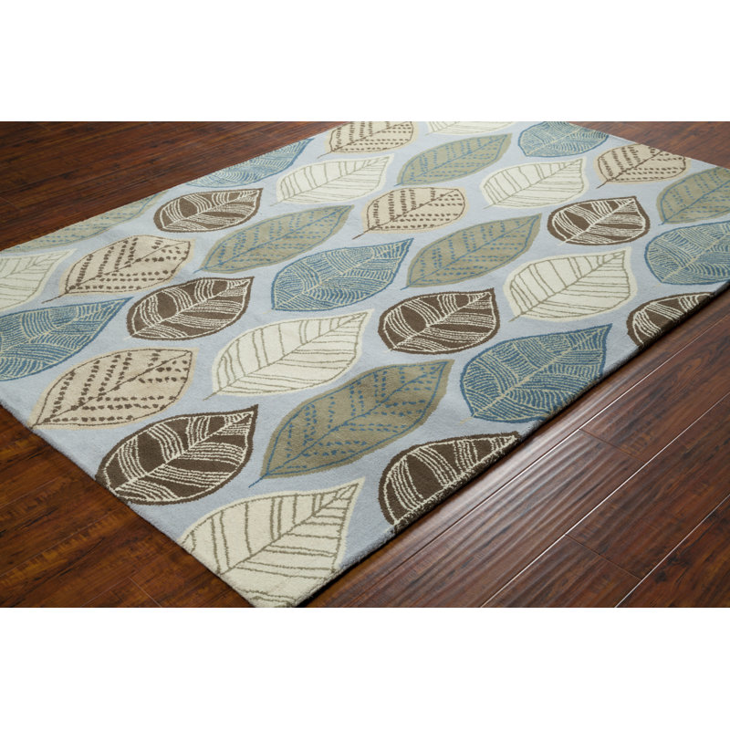 Annette Floral Royal Blue/Ivory Area Rug, Rectangle 4' x 6'