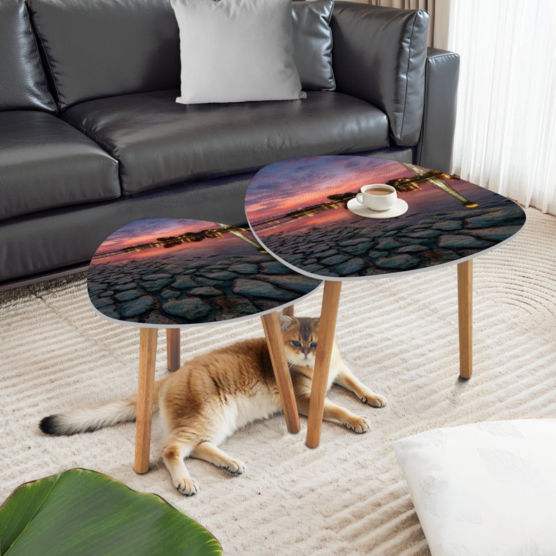 Ensemble de 2 tables basses gigognes Triangle