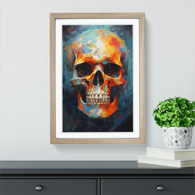 Skull Expressionism No.2 - Single Picture Frame Print on Wood