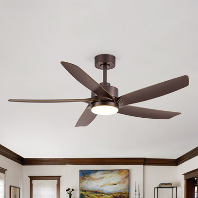 Ventilateurs de plafond de 54 po avec lumières, ventilateur de plafond moderne avec télécommande, ventilateur de plafond d'intérieur de ferme avec pales, moteur silencieux et puissant avec lumière DEL brillante