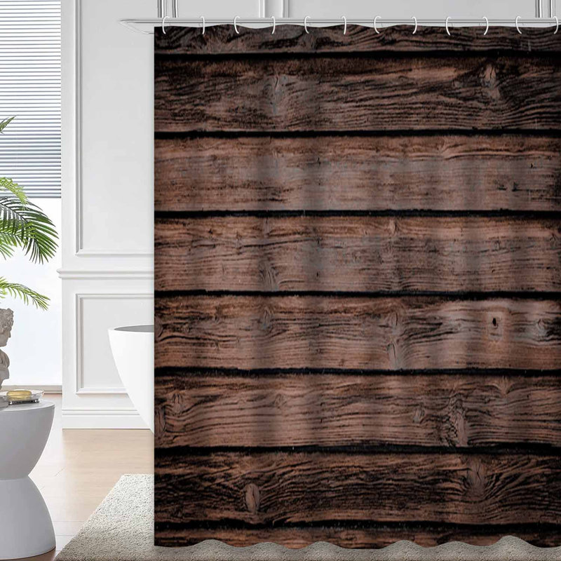 Rideau de douche Old Wood, L 72 po x l 84 po