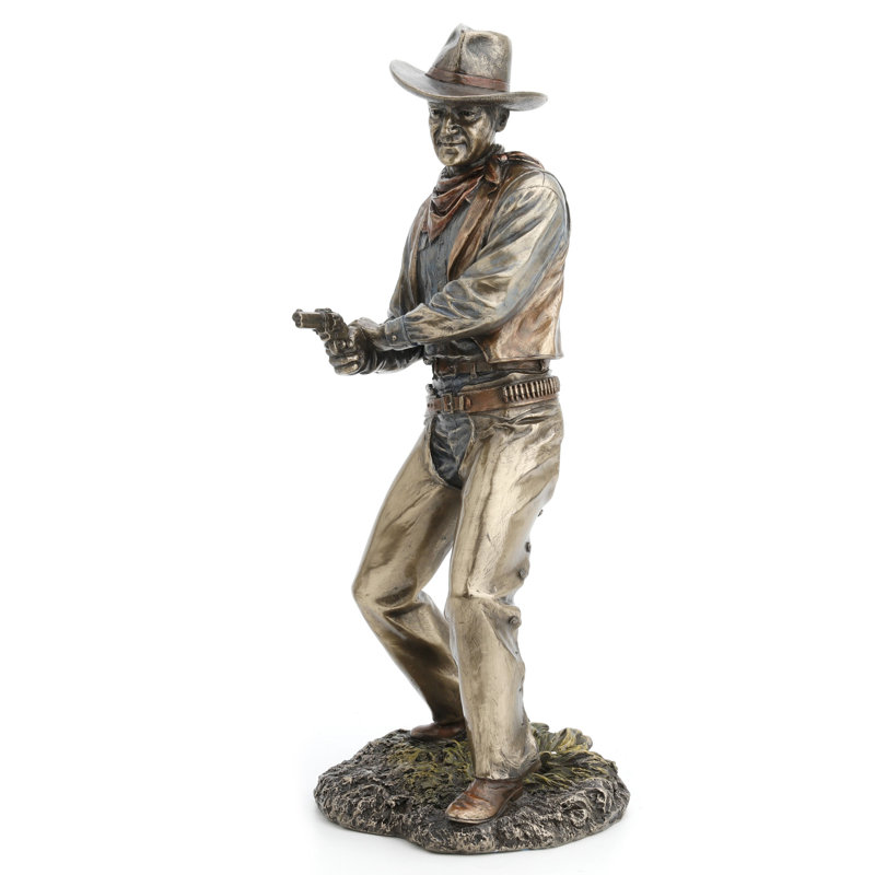 12,4 po H Cowboy tirant sur un pistolet en résine de polyester