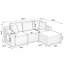 Canapé d'angle en velours côtelé en forme de L avec pouf et porte-gobelets-75713653-75713654
