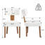 Ensemble de 4 chaises d'appoint rembourrées en bois massif avec dossier incurvé-126127974-126127975-126127976