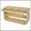 Console moderne courbée avec 3 tiroirs à fermeture en douceur et 2 tablettes ouvertes, base en bois massif, table de vestibule pour vestibule de salon, naturel-785170868-785172040-785172041