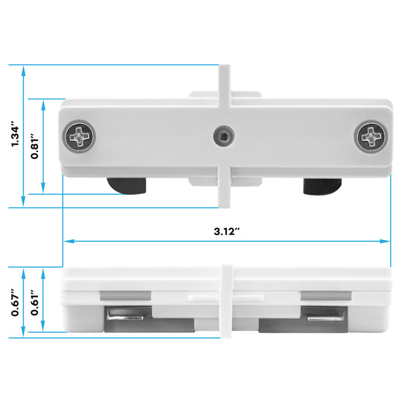 Connecteur Luxrite H-Track, connecteur droit à 3 fils, système de rail en H 120V, composant de distribution d'énergie, paquet de 24