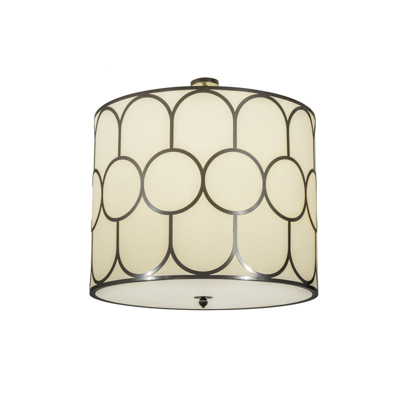 Lustre tambour 8 lumières à abat-jour Zearing