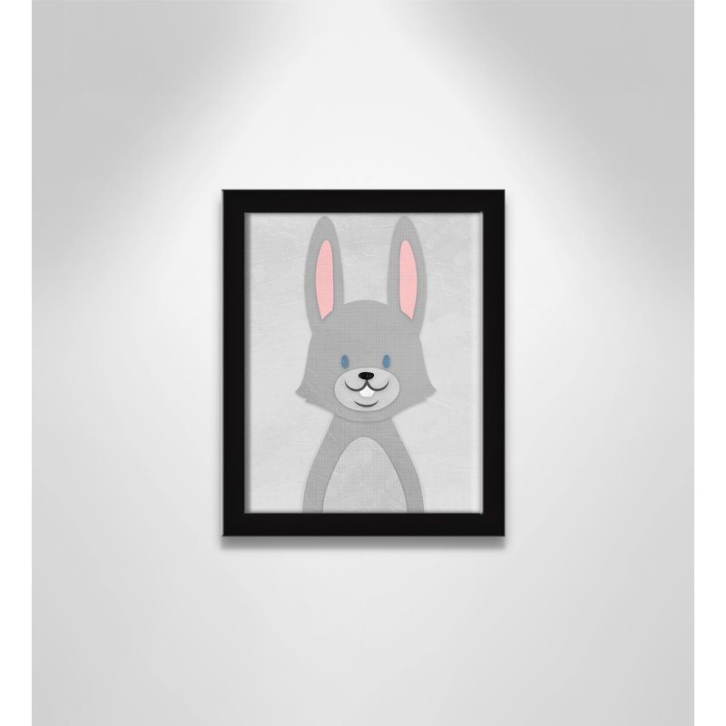 Art de lapin joyeux, H 10 po x l 8 po x P 1,18 po, Encadré de boîte noir