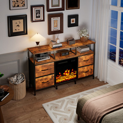 Fireplace Tv Stand With 4 Drawers