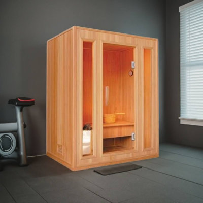 SunRay Saunas Southport 3 - Person Indoor Traditional Steam Sauna in Hemlock