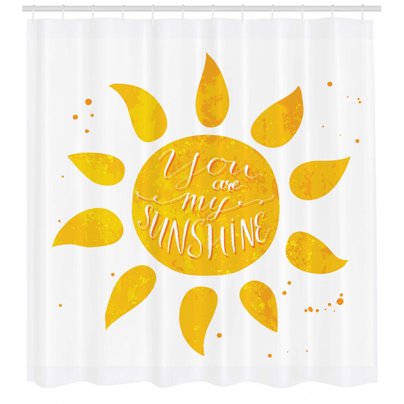 Rideau de douche simple Sunshine Quotes Decor, H 70 po x l 69 po