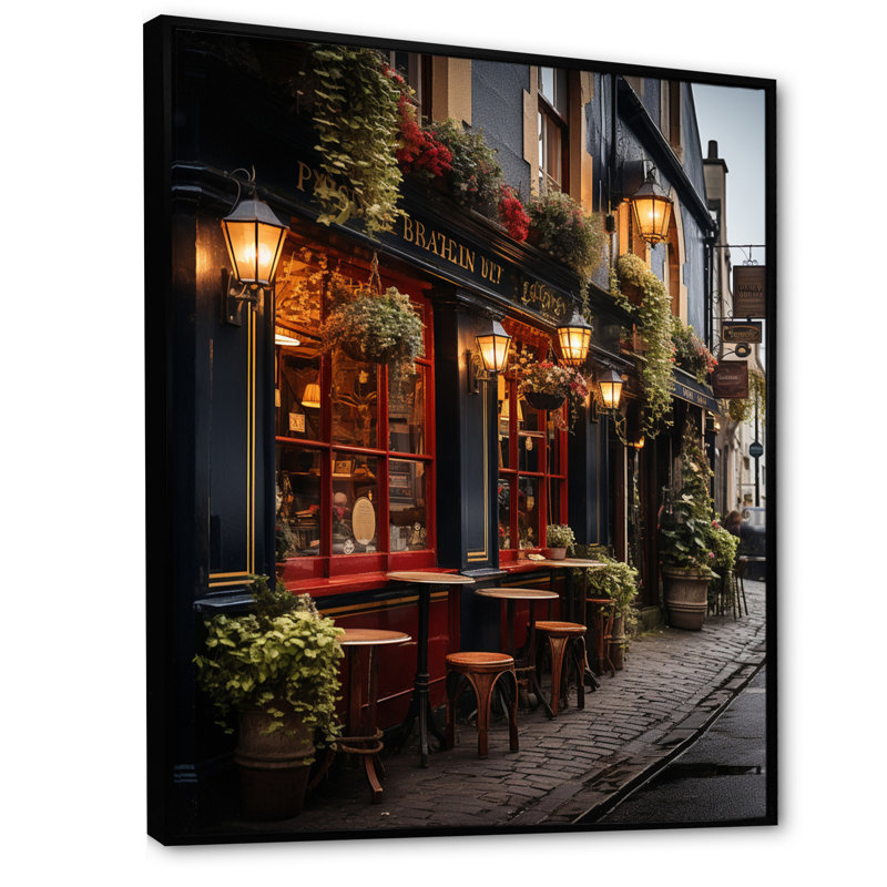 «Ireland Galway City Extremely», art mural Irlande, H 32 po x l 24 po x P 1 po, Cadre flottant noir