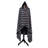 Wooded River Alpine Stripe - Hooded Throw - 72x48, Wearable Striped Wool Hooded Blanket for Cabin Comfort
