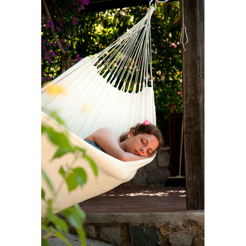Latte Organic Cotton Single Hammock with Reinforced Edges