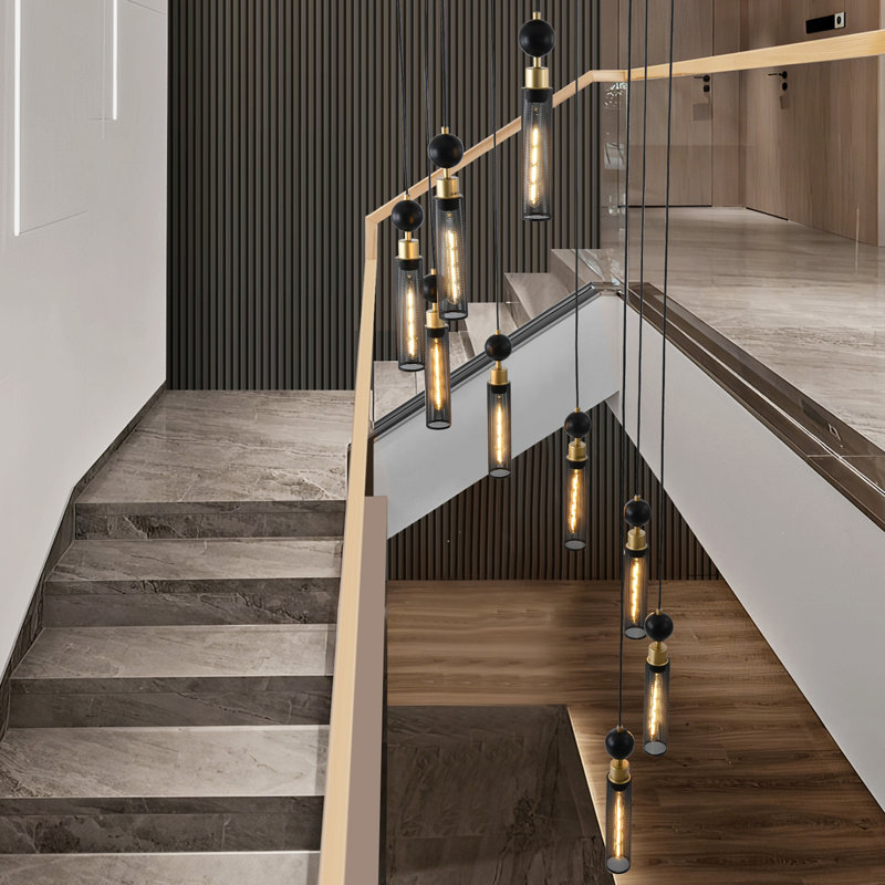 Lustre suspendu industriel moderne à lumières multiples