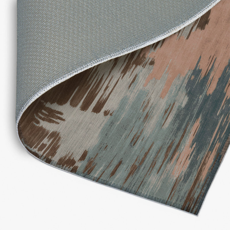 Tapis intérieur et extérieur brun Watercolor, Rectangulaire 2 pi x 3 pi
