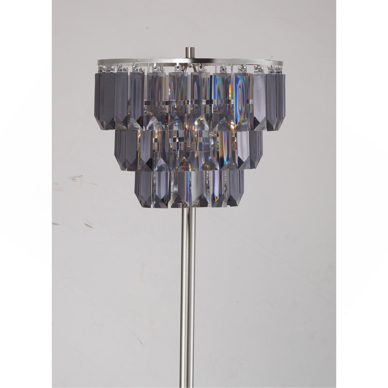 LAMPE DE SOL EN CRISTAL 60,5 "H, Chrome chrome