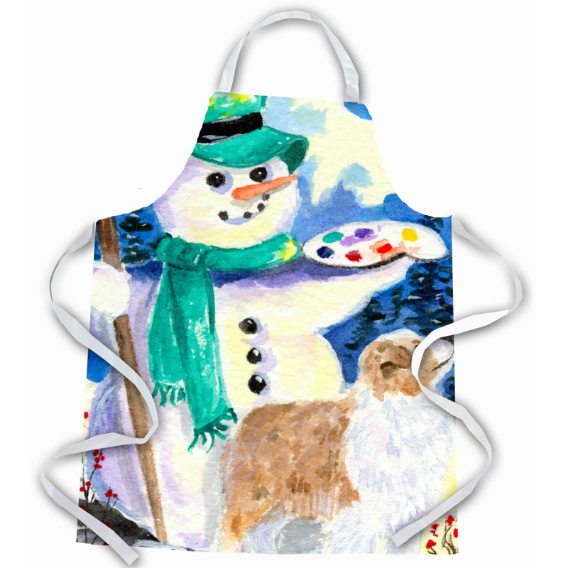 Bonhomme de neige avec tablier berger australien