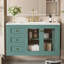 Meuble-lavabo mural 36 po avec lavabo en céramique, armoire de rangement avec 3 tiroirs