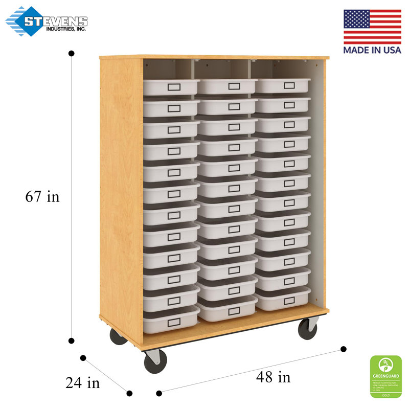 Panier à 36 compartiments avec roulettes, Érable