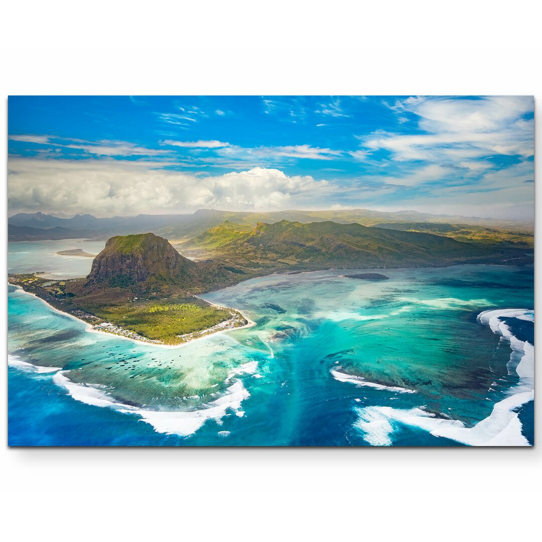 Leinwandbild Landschaft Mauritius – Draufsicht