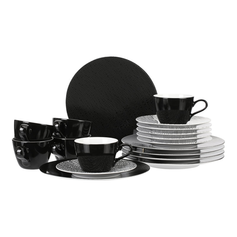 Seltmann Weiden coffee service 18-piece Life Fashion, Black
