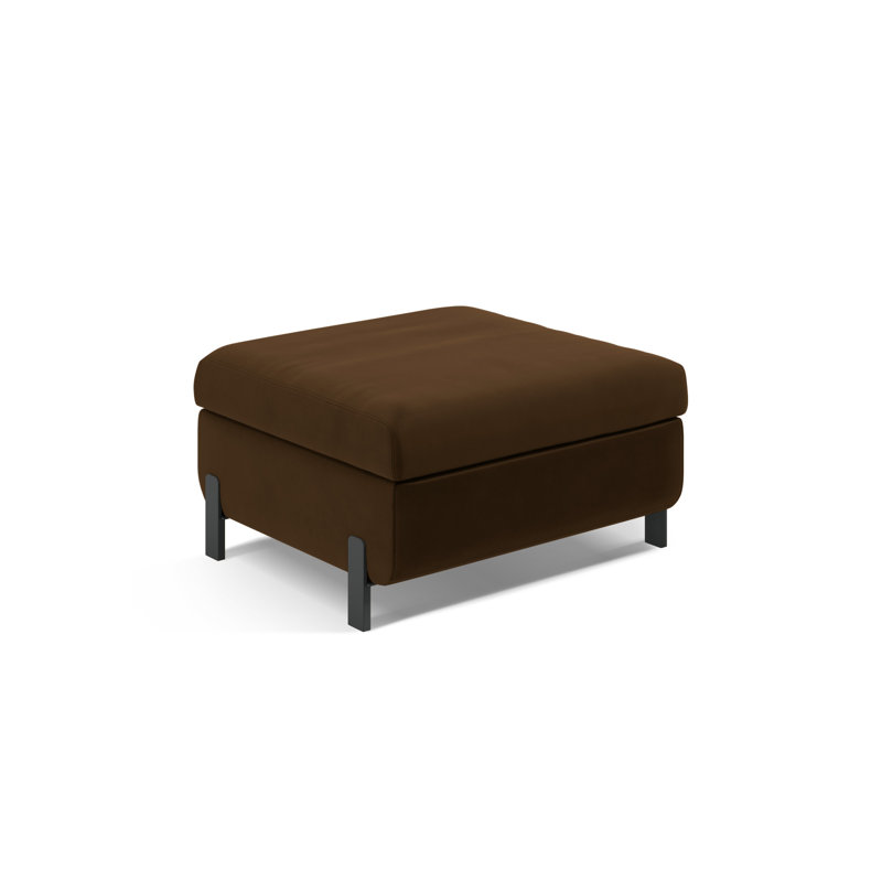 Rosaisela 72cm Wide Velvet Solid Colour Pouffe Ottoman, Chocolate