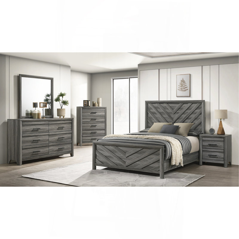 Ensemble de chambre à coucher 5 pièces Modern Style, Très grand lit