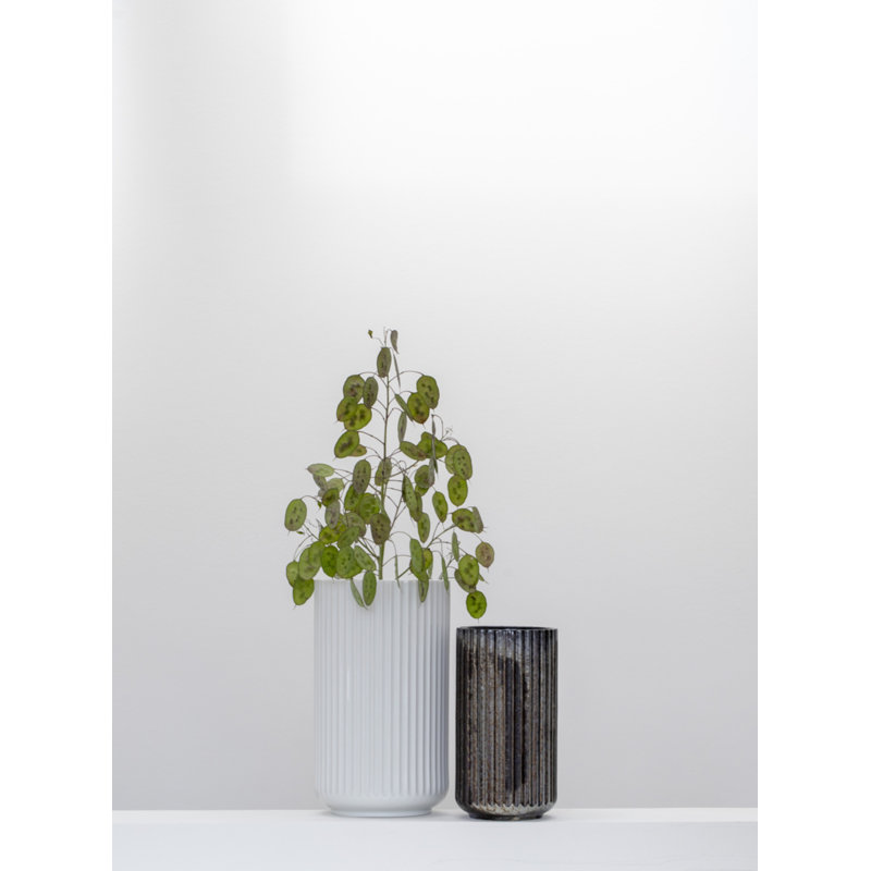 Handmade Glass Table Vase, 8.1" H x 4.3" W x 4.3" D, White