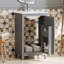 Meuble-lavabo de 20 po avec lavabo en céramique - Porte à fermeture en douceur, cuve de qualité fabriquée de 20 pouces, pieds en bois massif, élégant-1461768861-1461768864