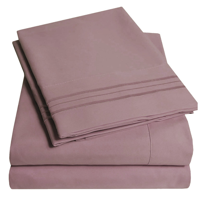 Microfiber Sheet Set, Queen Sheet Set with 2 Pillowcases, Rose