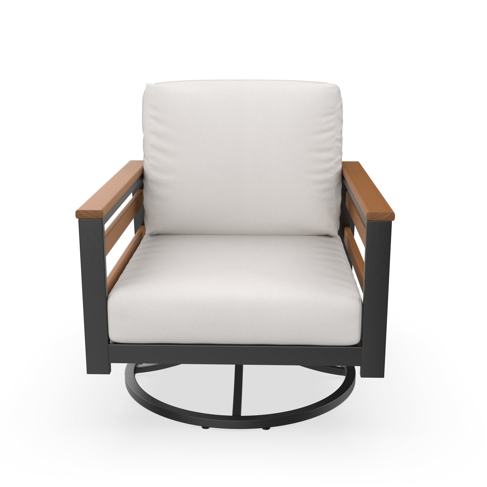 Townsend Sunbrella® Metal Swivel Patio Rocking Chair, Sunbrella Canvas Natural, Brown