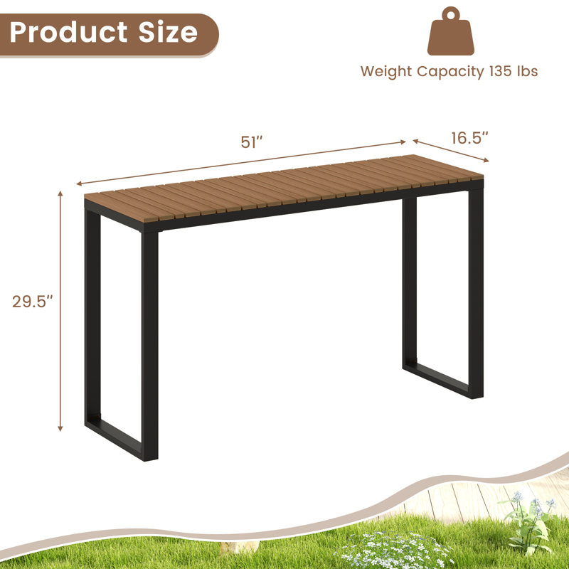 Console de rangement pour l'extérieur avec cadre en métal
