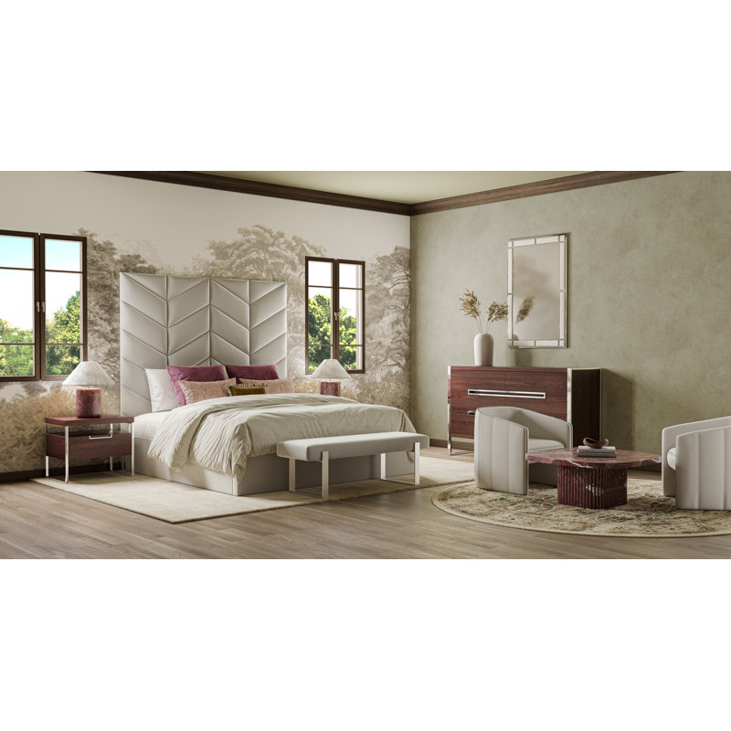 Vant Chevron Upholstered Wall Mounted Headboard Panels for King Beds, Micro Suede Charcoal Grey, 79" W x 60" H, King