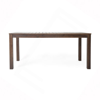 Table de salle à manger robuste en bois d'acacia avec finition brun foncé, parfaite pour la terrasse / l'extérieur et pour un buffet