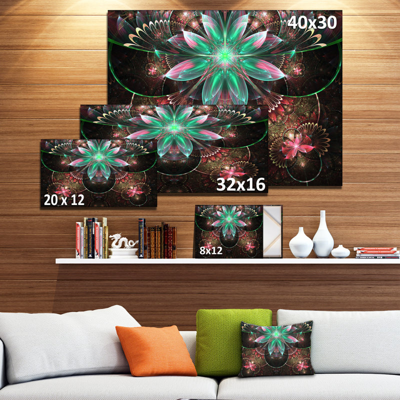 Large fleur, impression sur toile tendue, impression sur toile tendue, motif fractal fleur large étoile
